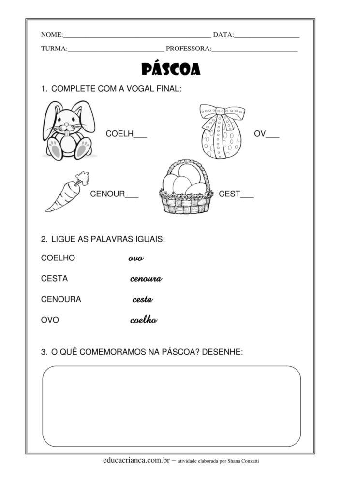 Atividades De P Scoa Para Imprimir Educa Crian A