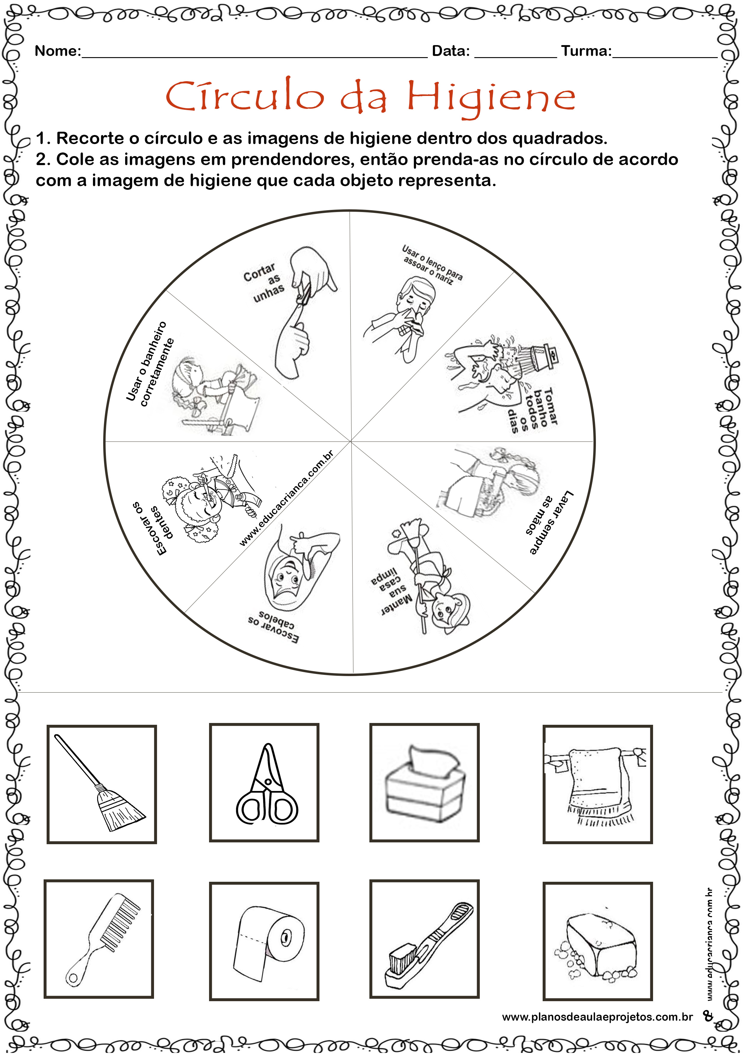 jogo da higiene para imprimir