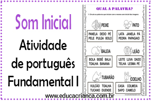 Brincando com os sons iniciais das palavras - Planos de aula - 1º