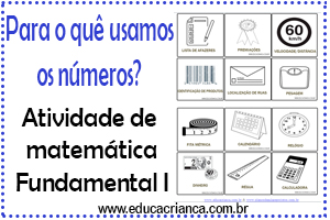 Função social do número - Atividades de matemática - Educa Criança